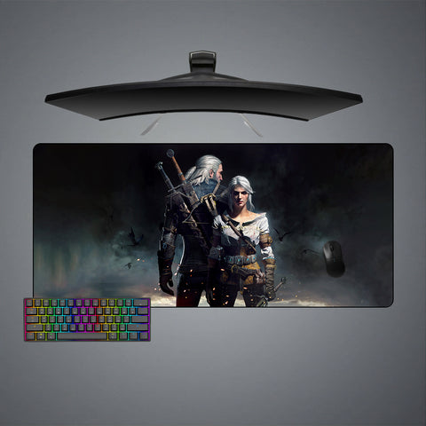 Witcher Geralt & Ciri Design Large Size Gaming Mouse Pad, Computer Desk Mat