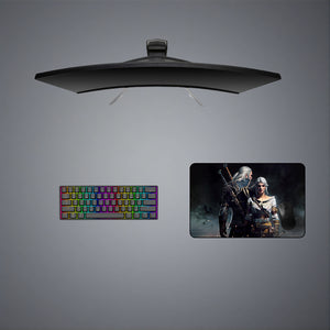 Witcher Geralt & Ciri Design Medium Size Gaming Mouse Pad, Computer Desk Mat