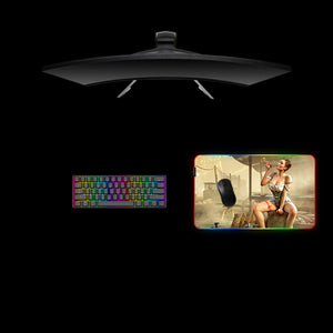 Witcher Market Design Medium Size RGB Lighting Gamer Mouse Pad, Computer Desk Mat