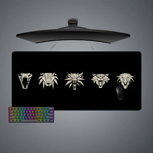 Witcher Schools Design XL Size Gamer Mouse Pad, Computer Desk Mat