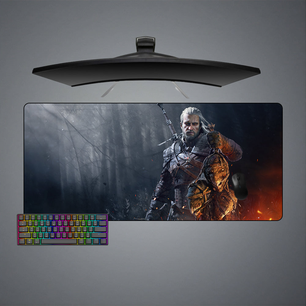 Witcher Trophies Design XL Size Gamer Mouse Pad, Computer Desk Mat