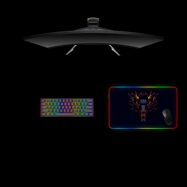 Witcher Wolf Medal Design Medium Size RGB Lighting Gaming Mousepad, Computer Desk Mat