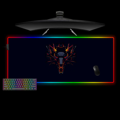 Witcher Wolf Medal Design XL Size RGB Lighting Gaming Mousepad, Computer Desk Mat