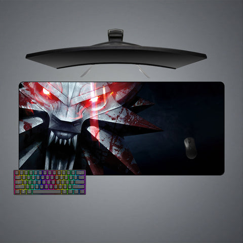 Witcher Wolf Medallion Design Extra Large Size Gamer Mouse Pad, Computer Desk Mat