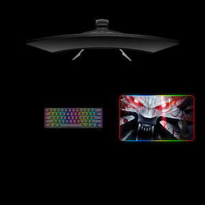 Witcher Wolf Medallion Design Medium Size RGB Lighting Gamer Mouse Pad, Computer Desk Mat