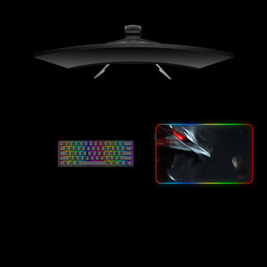 Witcher Wolf Side Design Medium Size RGB Lighting Gamer Mouse Pad, Computer Desk Mat