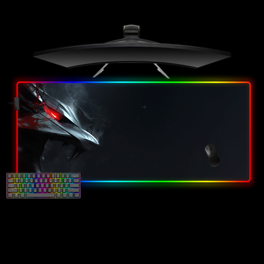 Witcher Wolf Side Design XL Size RGB Lighting Gamer Mouse Pad, Computer Desk Mat