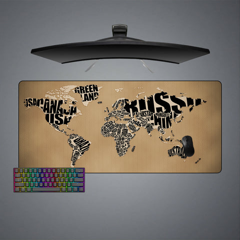 Word Map Design XL Size Gamer Mouse Pad, Computer Desk Mat