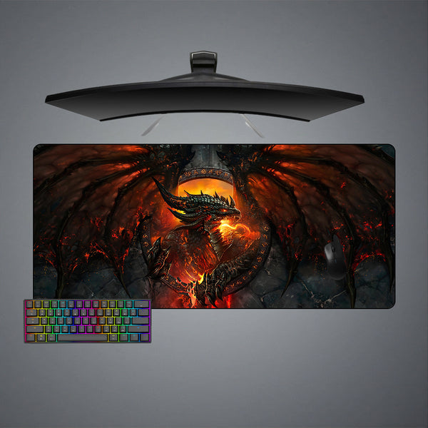 World of Warcraft Deathwing Design XL Size Gaming Mouse Pad, Computer Desk Mat