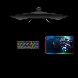 World of Warcraft Lich King Design Medium Size RGB Illuminated Gaming Mouse Pad, Computer Desk Mat
