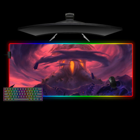 World of Warcraft N'Zoth Design Large Size RGB Illuminated Gaming Mouse Pad, Computer Desk Mat