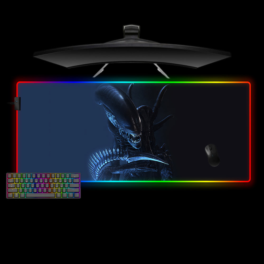 Xenomorph Design M-XXL Size RGB Lighting Gaming Mouse Pad