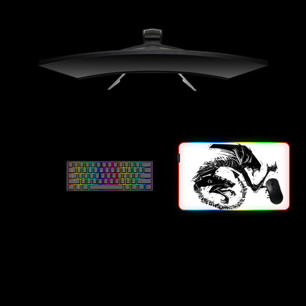 Xenomorph Drawing Design Medium Size RGB Light Gaming Mouse Pad