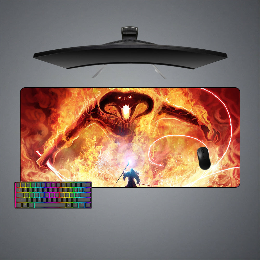 Large size gamer mouse pad with "You shall not pass" printed design