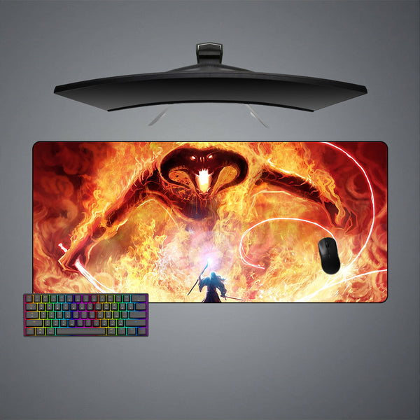 Large size gamer mouse pad with "You shall not pass" printed design
