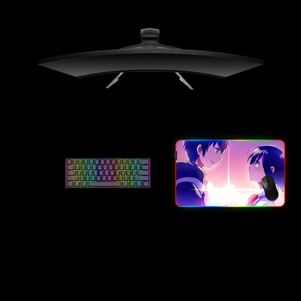 Your Name Anime Together Design Medium Size RGB Backlit Gaming Mouse Pad