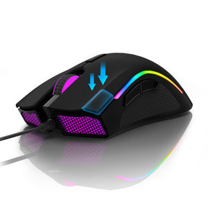 Delux M625 PMW3360 Sensor Gaming Mouse 12000DPI 7 Programmable Buttons RGB Backlight Wired Mice with Fire Key For FPS Gamer