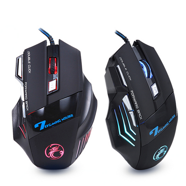 Wired Gaming Mouse 7 Button RGB LED 5500 DPI Silent Click