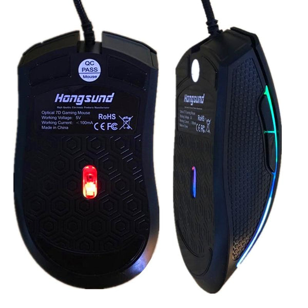 Hongsund Professional Optical Gaming Mouse 7 Colors LED, 7 Buttons, 3200 DPI - Bottom