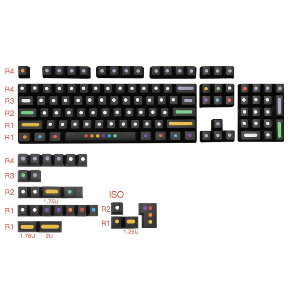 128 Key Set Dots Design Keycaps Cherry MX Profile PBT Dye Sub
