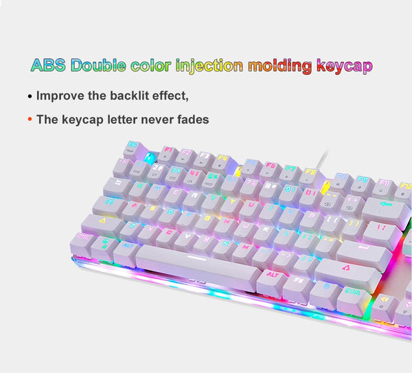 Motospeed USB Wired RGB Gaming Mechanical Keyboard 87 Key Outemu Switches - Multi Language