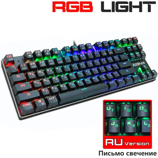 Zuoya RGB Wired Gaming Mechanical Keyboard 87-104 Key, MX Blue, Red, Black Style Switches