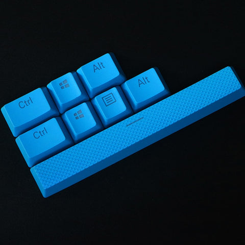 White & Blue PBT Keycaps for Mechanical Gaming Keyboard Backlit Cherry MX, 8 Piece Set