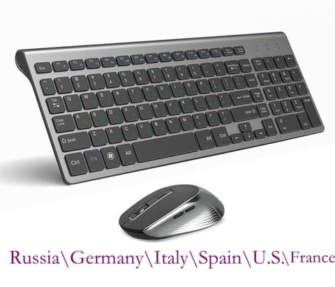 2.4G Wireless Keyboard & Mouse Combo Set, Portable, Multi-Language Layout
