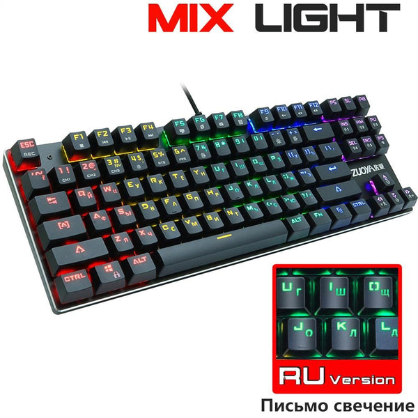 Zuoya RGB Wired Gaming Mechanical Keyboard 87-104 Key, MX Blue, Red, Black Style Switches