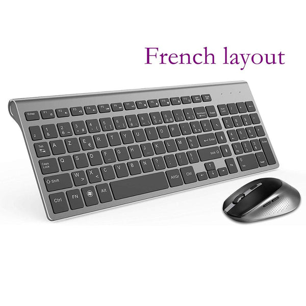 2.4G Wireless Keyboard & Mouse Combo Set, Portable, Multi-Language Layout