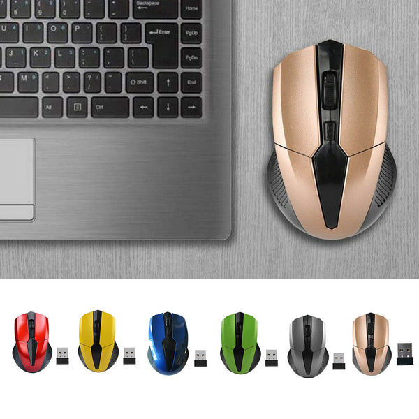 Portable 2.4Ghz Wireless Optical Mouse Adjustable DPI  Home Office Mice for PC, Laptop - Multicolor