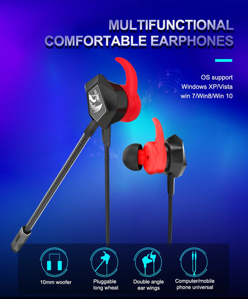 Bomber Elite 3.5mm Earphones Gaming Headphones with Dual Mic