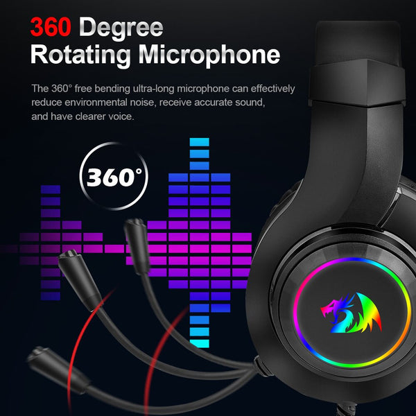 Hylas RGB Gaming Headphones 3.5mm Surround Sound Computer Headset with Microphone