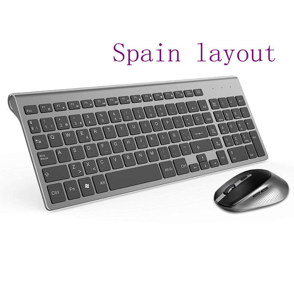 2.4G Wireless Keyboard & Mouse Combo Set, Portable, Multi-Language Layout