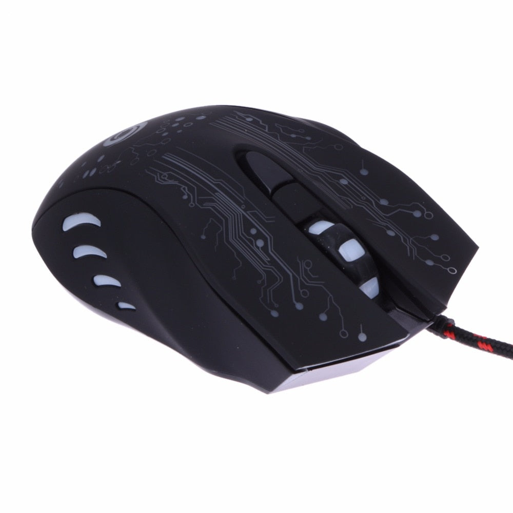 USB Wired 4 Color LED Light Optical Gaming Mouse 3200 DPI