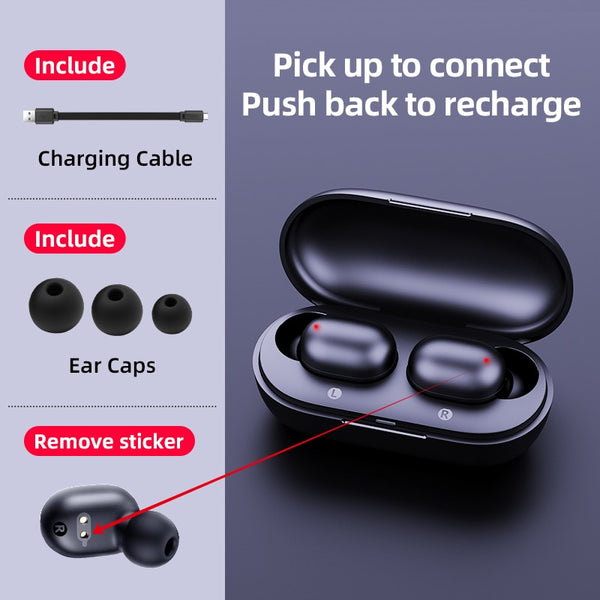 Fingerprint Touch Bluetooth Earphones - Headset