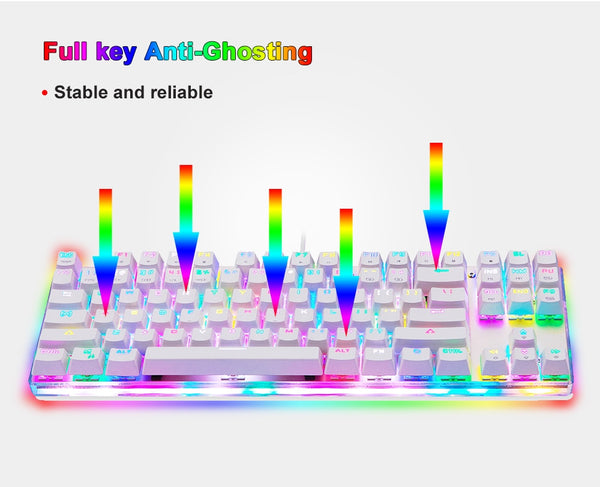 Motospeed USB Wired RGB Gaming Mechanical Keyboard 87 Key Outemu Switches - Multi Language