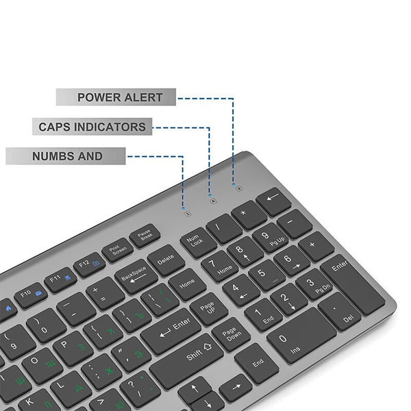 2.4G Wireless Keyboard & Mouse Combo Set, Portable, Multi-Language Layout