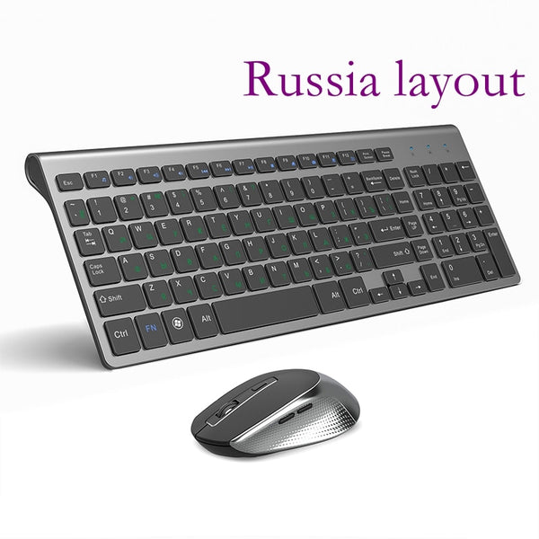 2.4G Wireless Keyboard & Mouse Combo Set, Portable, Multi-Language Layout