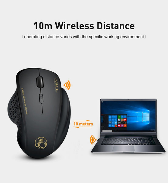 iMice 2.4G Wireless Gamer Optical Mouse Ergonomic 6 Buttons USB Mice For PC, Laptop