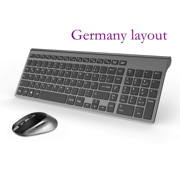 2.4G Wireless Keyboard & Mouse Combo Set, Portable, Multi-Language Layout