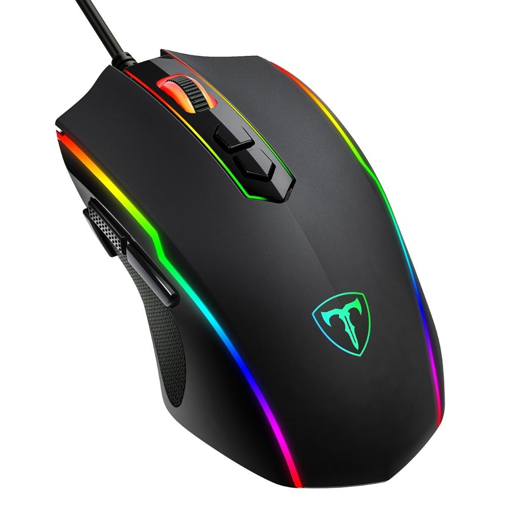 RGB Wired FPS Gaming Mouse with Dedicated Rapid Fire Key, 8 Buttons, 7200 DPI