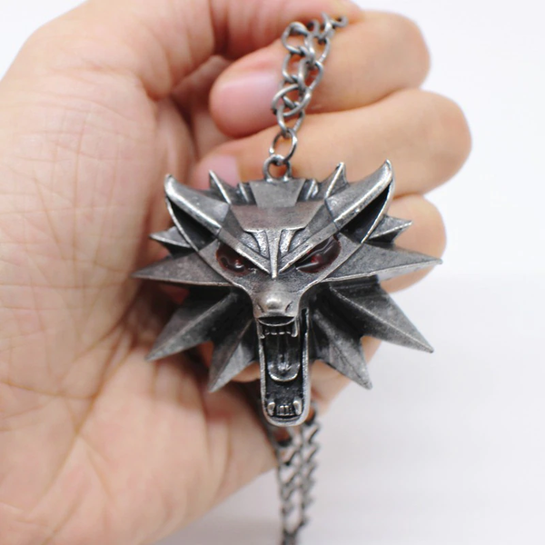 Witcher School of the Wolf Pendant with Chain Necklace