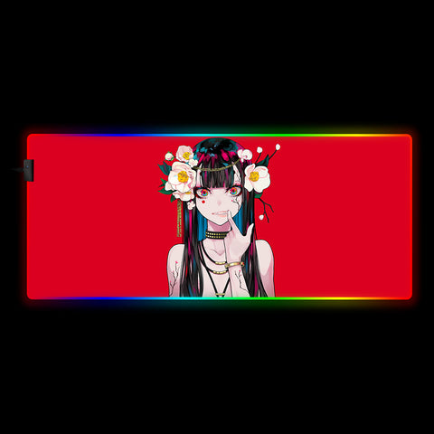 Anime Flower Girl Design RGB Mouse Pad