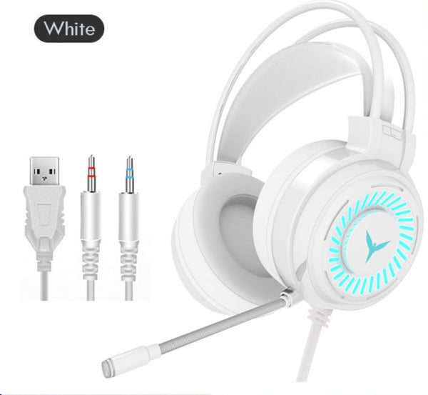 H&A Gaming Headset Surround Stereo Sound Wired USB with Microphone, 7 Color LED
