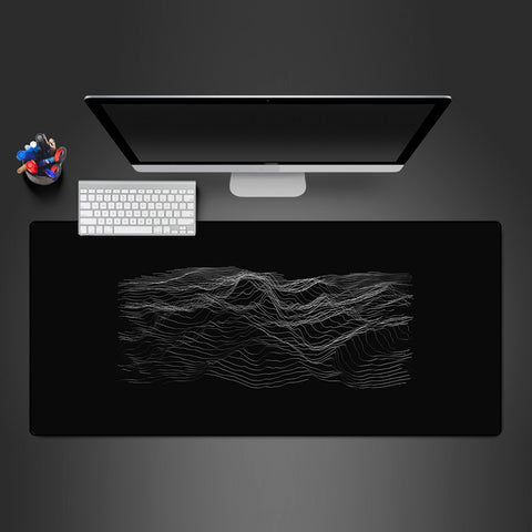 Black & White Topography Design Desk Mats