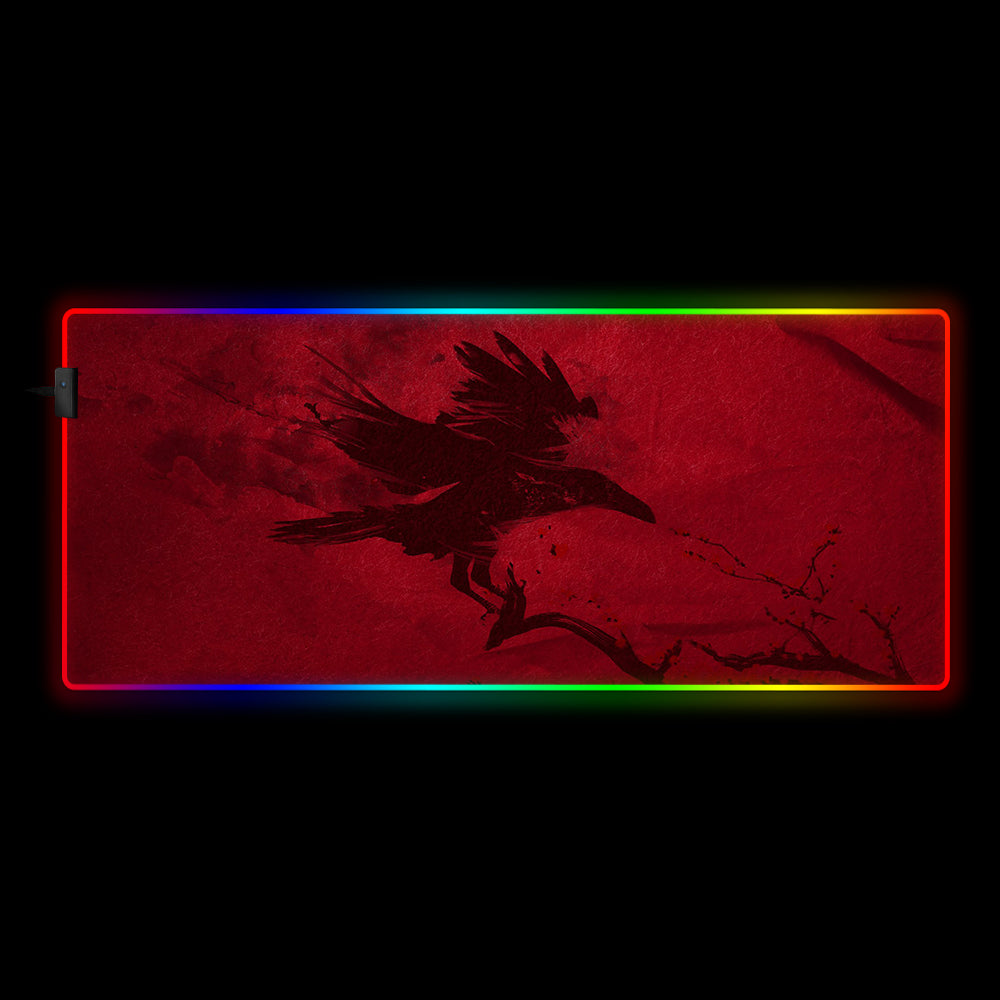 Blood Raven Design XL Size RGB Illuminated Gaming Mouse Pads