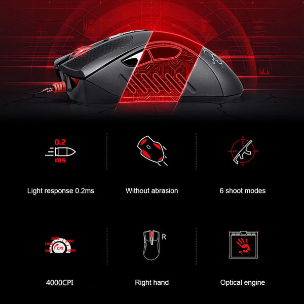 Bloody USB Wired Gaming Mouse Features