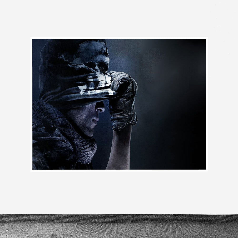 COD Ghosts Design Printed on Canvas Fabric Without Frame