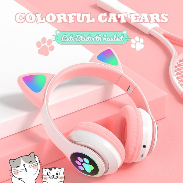 Catz RGB Wireless Headphones with Microphone Bluetooth Stereo Headset, Foldable